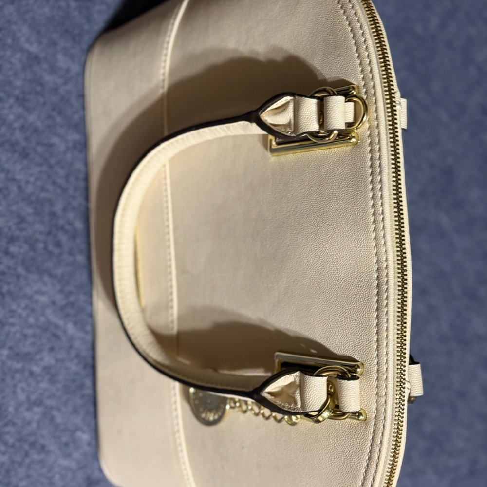 Anne Klein Cream Handbag with Gold Accents